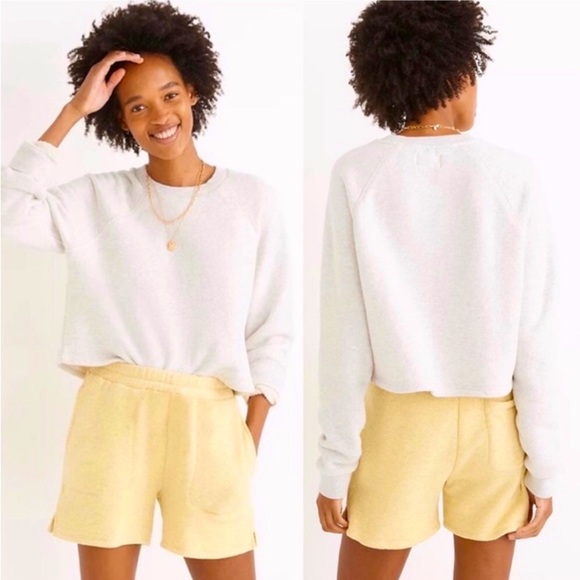 Madewell Tops - 050 - Madewell MWL Airyterry Crop Grey Sweatshirt Size XS EUC